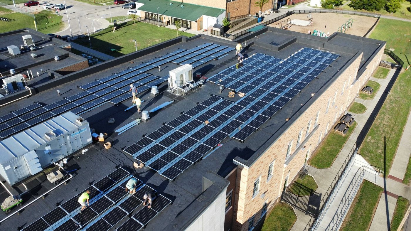 Solar Holler commercial installation on Appalachian business rooftop