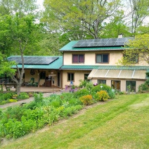 Solar Panels on roof of beautiful home in West Virginia