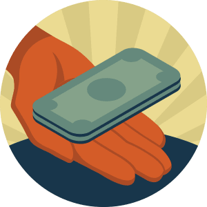 Hand Offering Money Icon