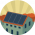 House Panels Icon - solar power for home