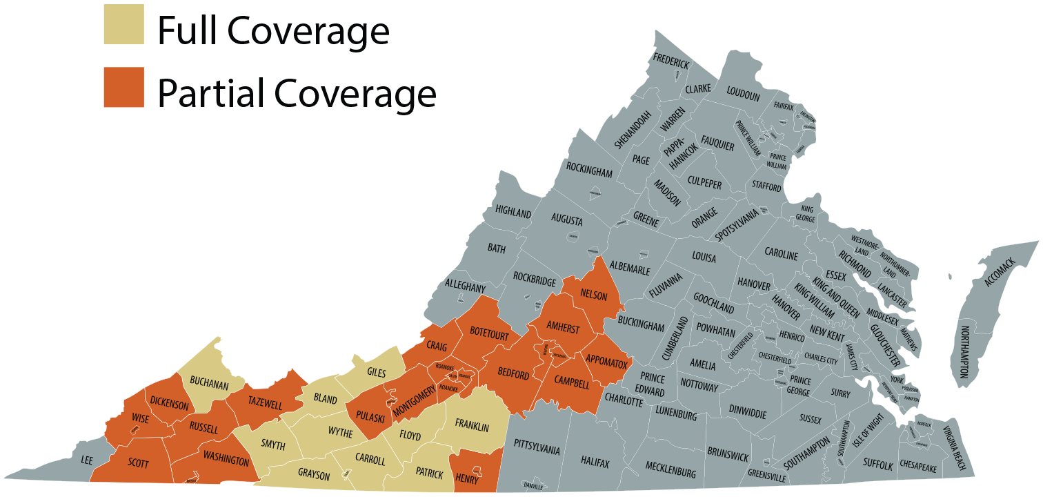 Solar Holler's Virginia Coverage Map