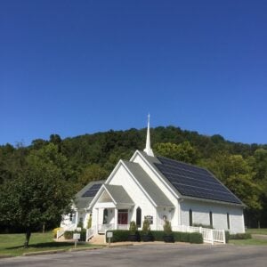 Solar atop Glenville Presbyterian Church. Glenville, West Virginia